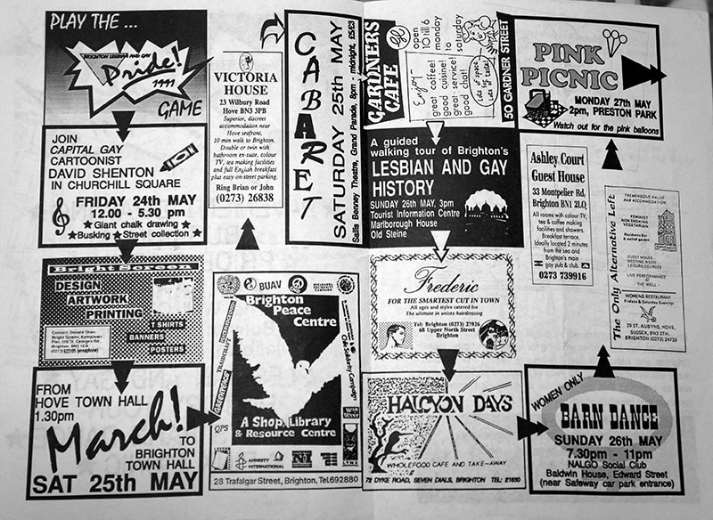 List of events for Brighton Pride in 1991