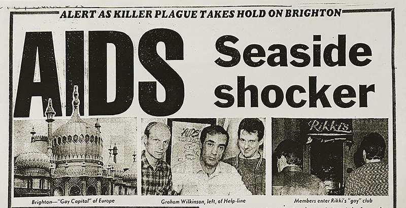 Newspaper headline: AIDS Seaside shocker