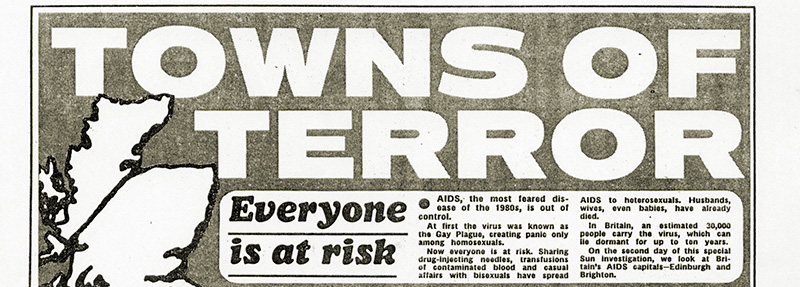 Newspaper headline: Towns of Terror