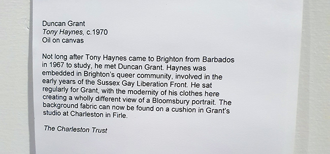 Photo of the caption for the portrait of Tony Haynes.