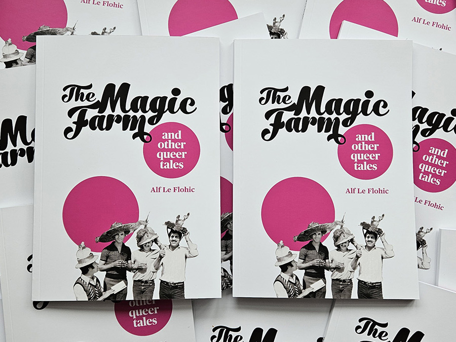 Two copies of a book with the title: The Magic Farm and other queer tales