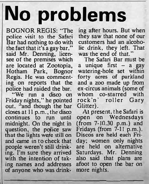 Press cutting entitled 'No problems'