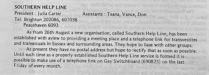 Notification about the start of Southern Helpline from the Beaumont Bulletin